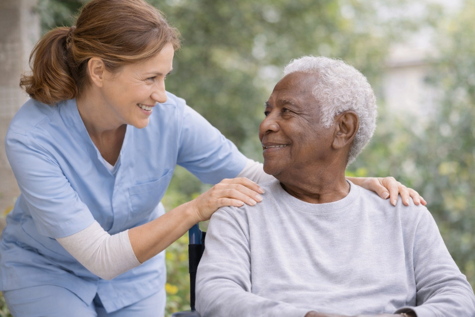 Hospice nurse caring for senior patient - Join the Polaris Hospice team